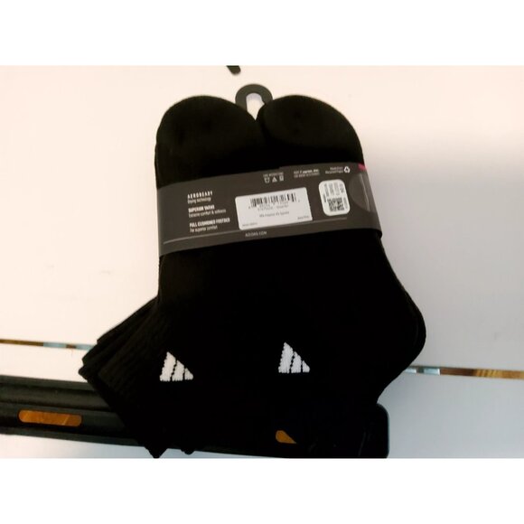 Adidas Womens Cushioned AEROREADY Socks 6 Pair Black Size 5-10 Comfortable - Picture 4 of 4